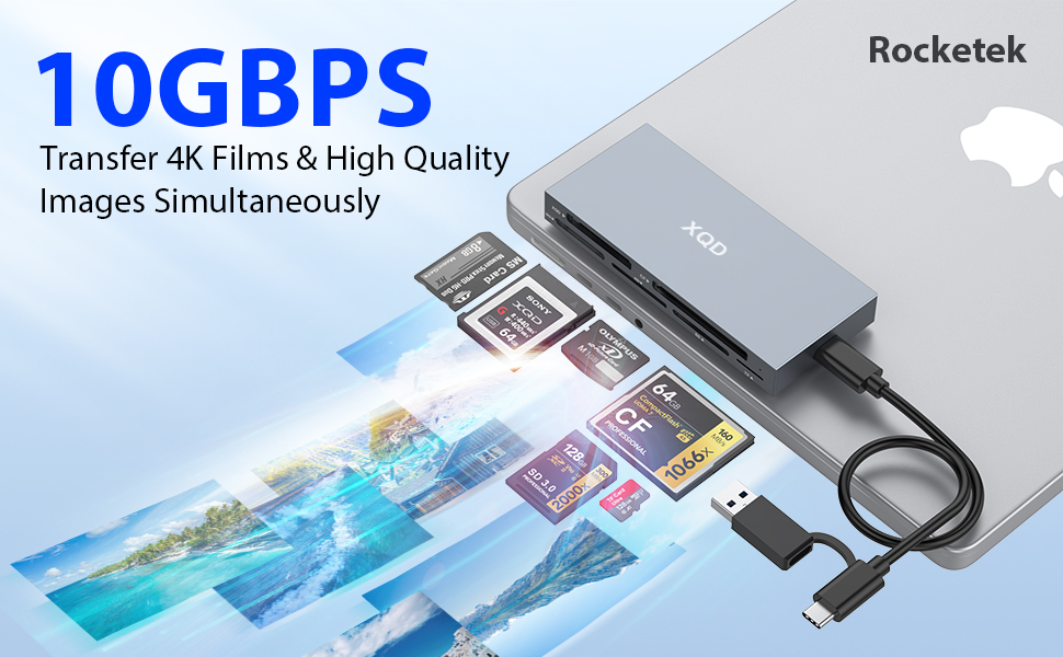 Amazon.com: 8 in 1 XQD Card Reader, 10Gbps Multi XQD Reader